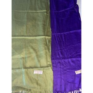 2 Pashmina 70% Pashnina 30% Silk purole , green shawls, wraps